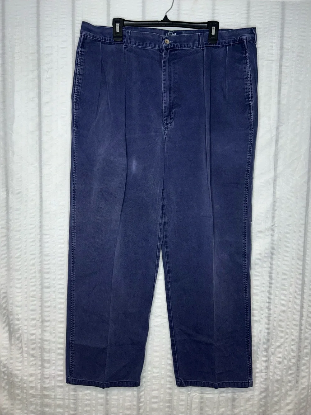 Vtg Polo Ralph Lauren Men's Andrew Pant Navy Chino Double Pleated 40x30 USA Made